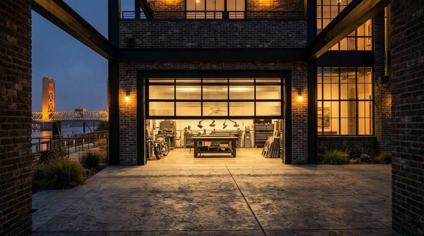 Marta Garage Doors Repairs Garage Door Gliding Open Revealing Warm Illuminated Interior